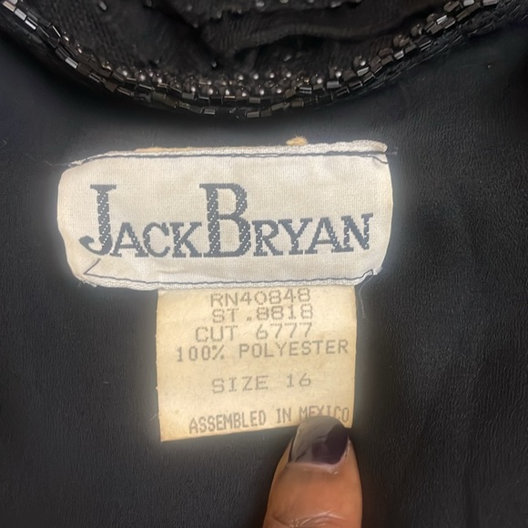 481 Jack Bryan lace beaded vtg wrap top - Picture 3 of 3